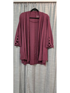 LIVI Active Lane Bryant Burgundy Cardigan Plus Size 18/20